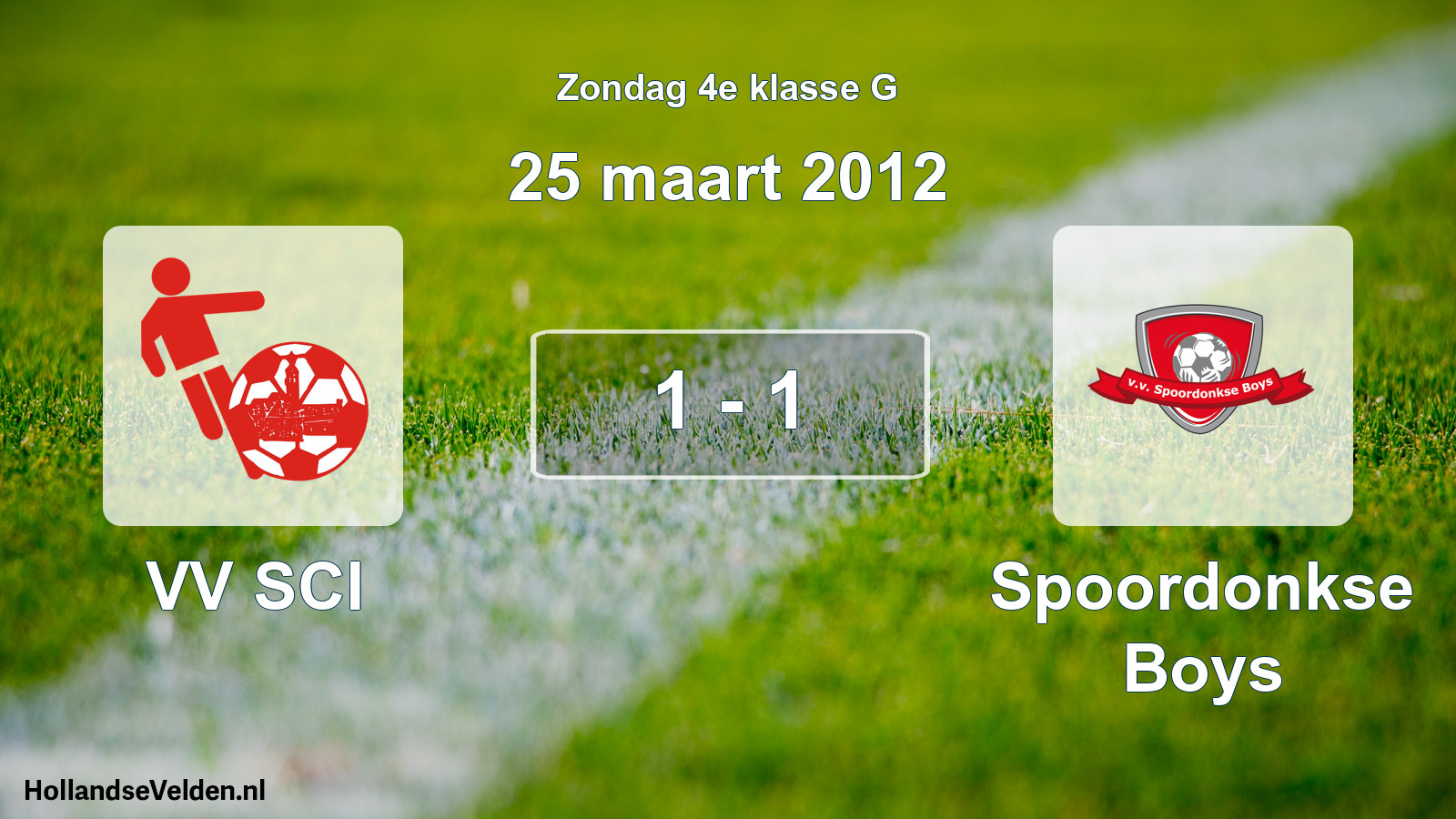 Total number of matches played: VV SCI - Spoordonkse Boys 1 - 1 (25 March 2012)