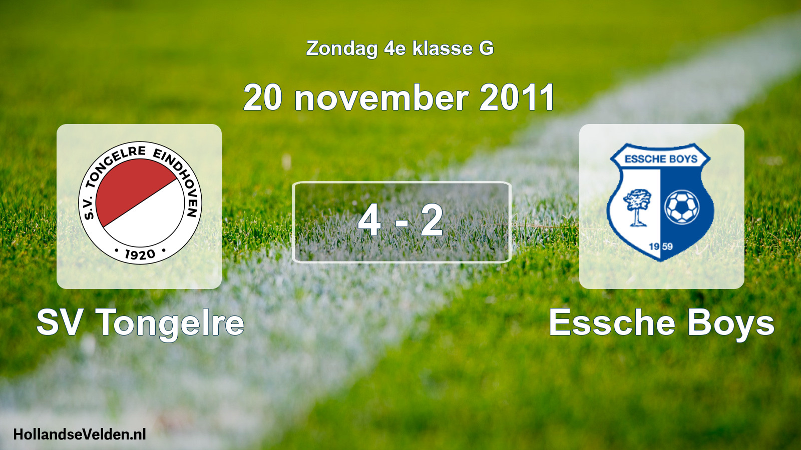 Total number of matches played: SV Tongelre - Essche Boys 4 - 2 (20 November 2011)