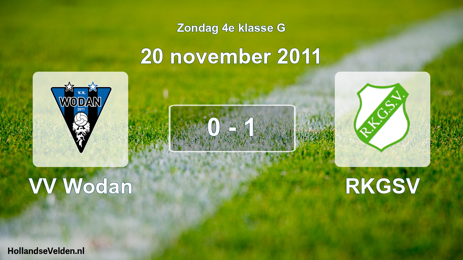 Total number of matches played: VV Wodan - RKGSV 0 - 1 (20 November 2011)