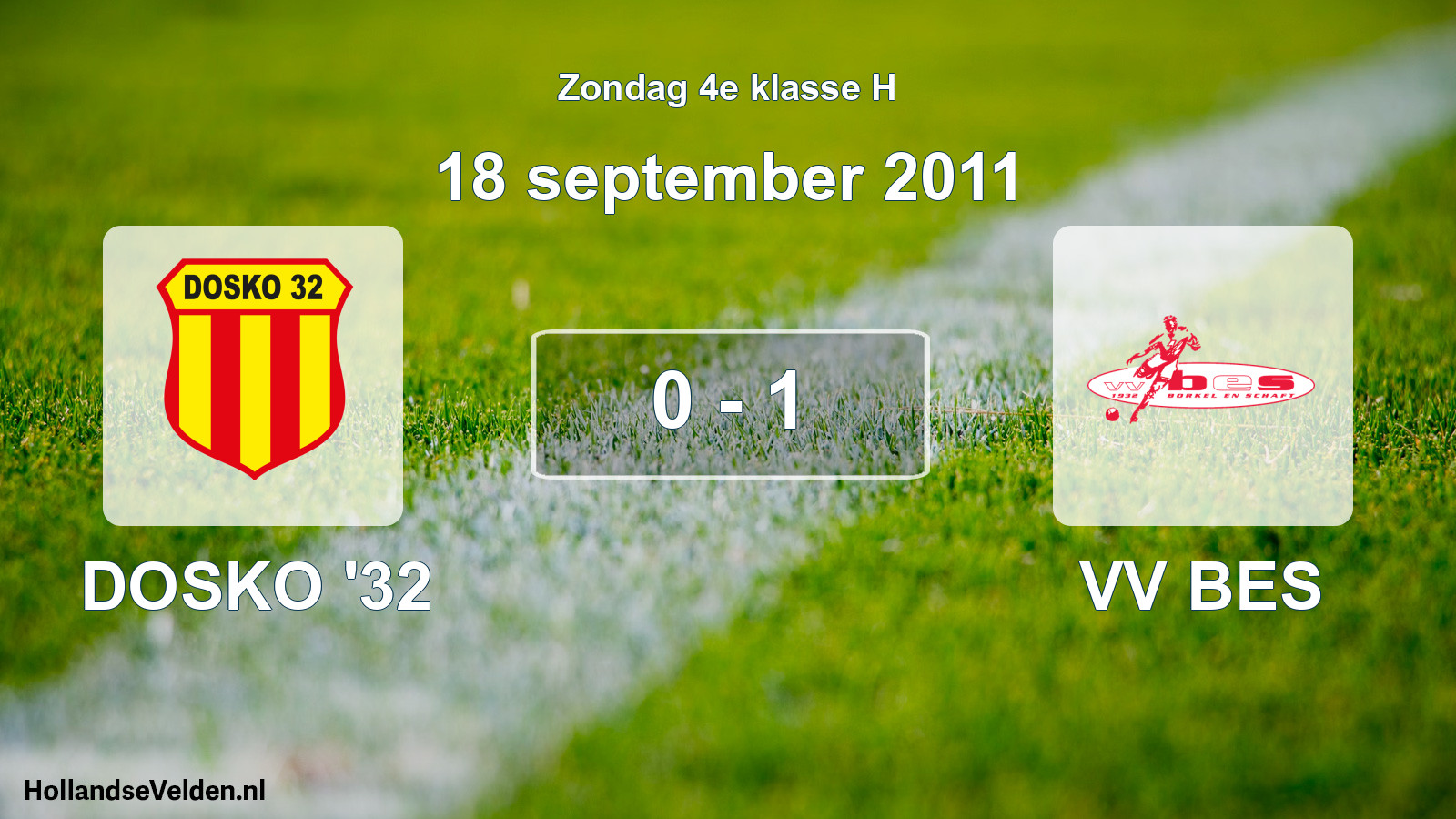 Total number of matches played: DOSKO '32 - VV BES 0 - 1 (18 September 2011)