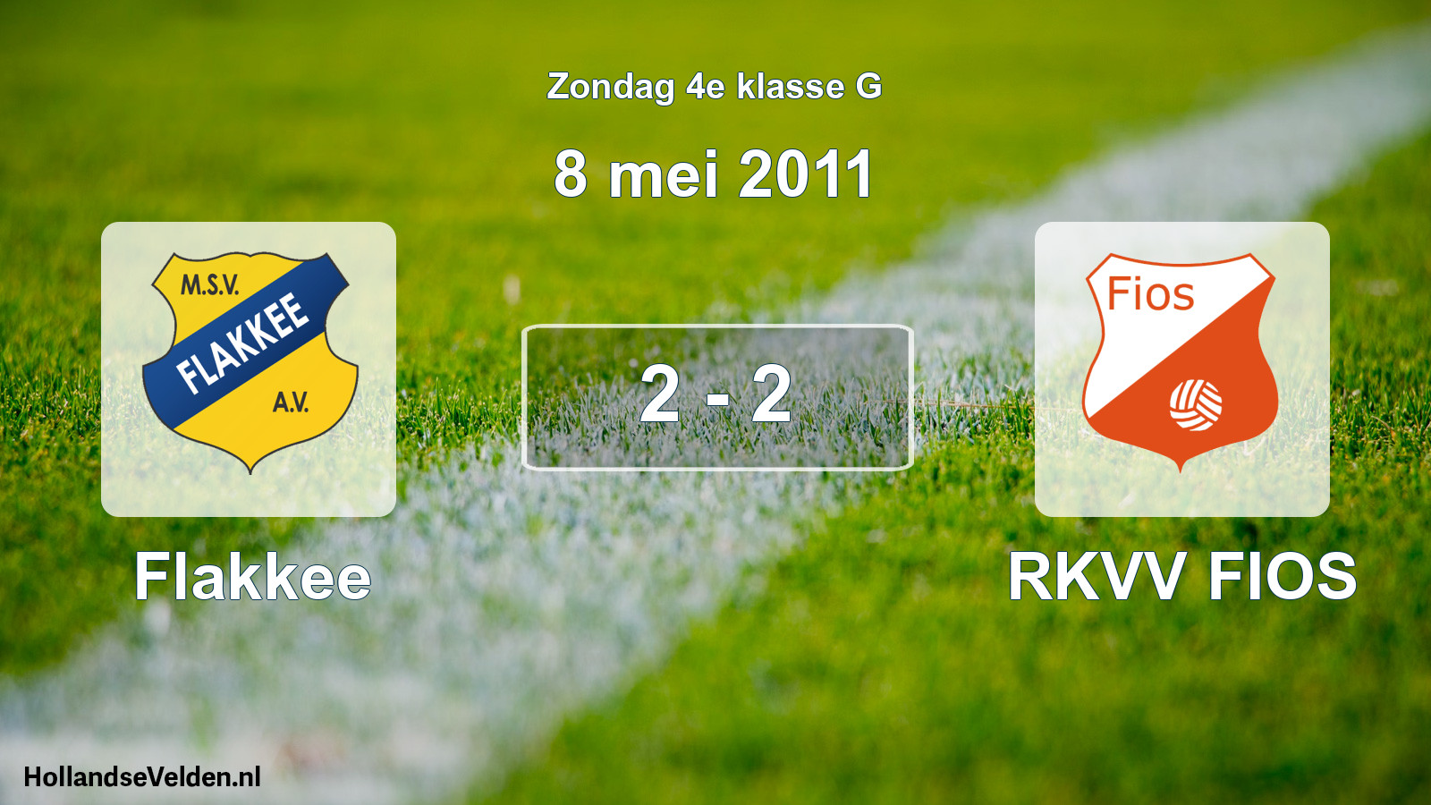 Total number of matches played: Flakkee - RKVV FIOS 2 - 2 (8 May 2011)