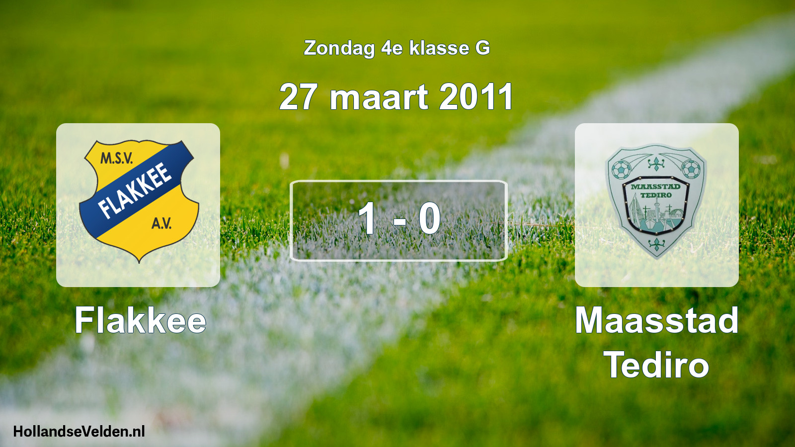Total number of matches played: Flakkee - Maasstad Tediro 1 - 0 (27 March 2011)
