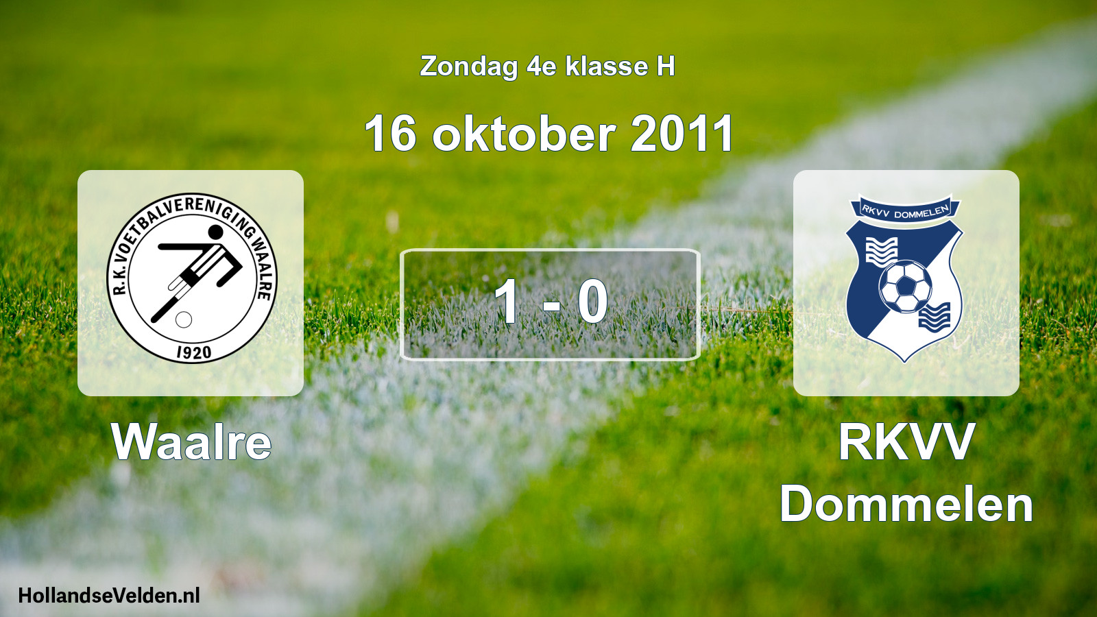 Total number of matches played: Waalre - RKVV Dommelen 1 - 0 (16 October 2011)