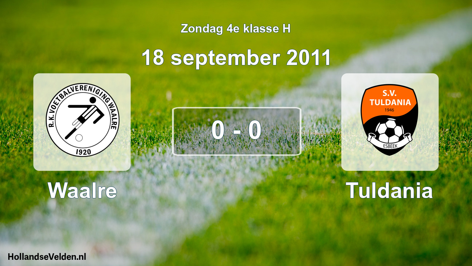 Total number of matches played: Waalre - Tuldania 0 - 0 (18 September 2011)