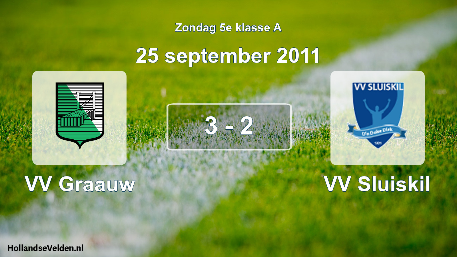 Total number of matches played: VV Graauw - VV Sluiskil 3 - 2 (25 September 2011)