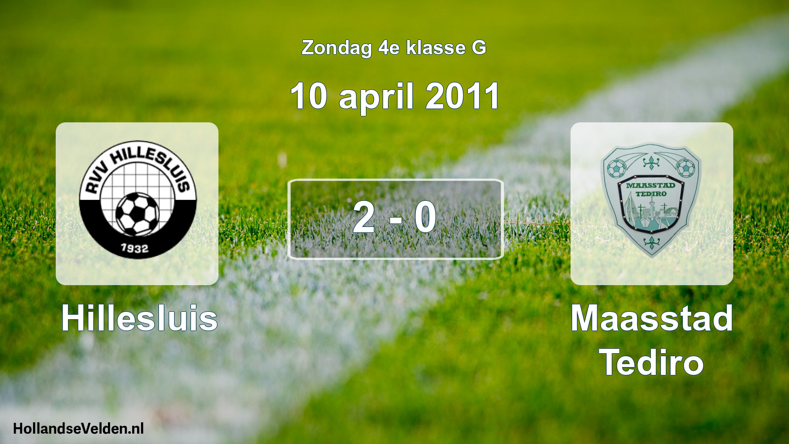 Total number of matches played: Hillesluis - Maasstad Tediro 2 - 0 (10 April 2011)