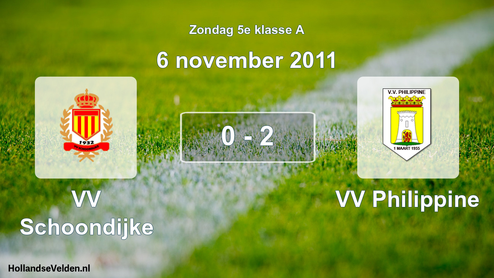 Total number of matches played: VV Schoondijke - VV Philippine 0 - 2 (6 November 2011)