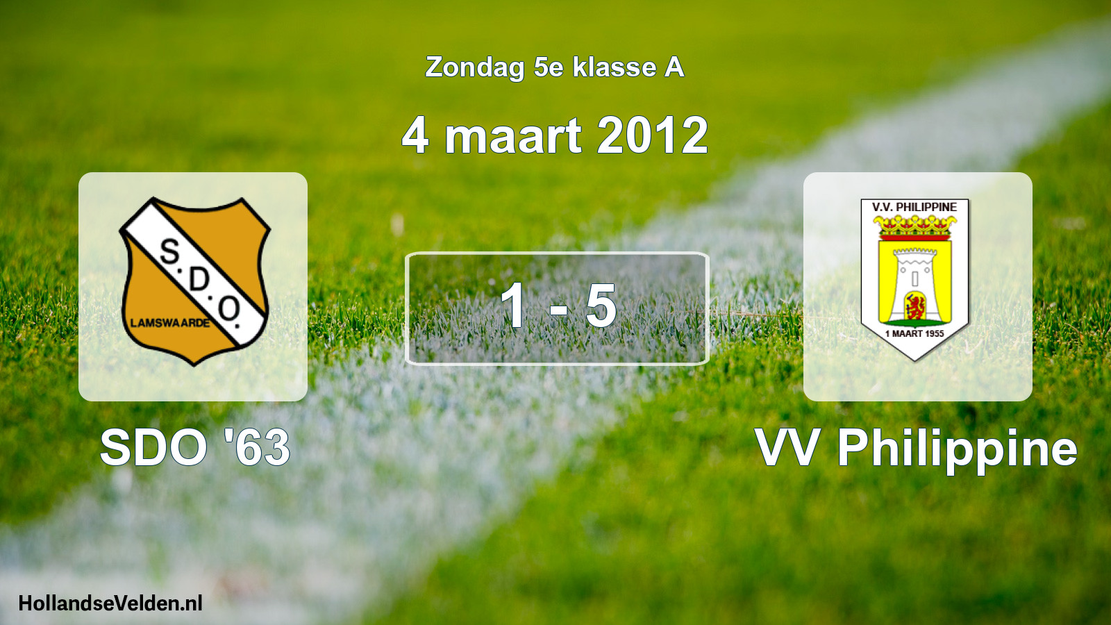 Total number of matches played: SDO '63 - VV Philippine 1 - 5 (4 March 2012)