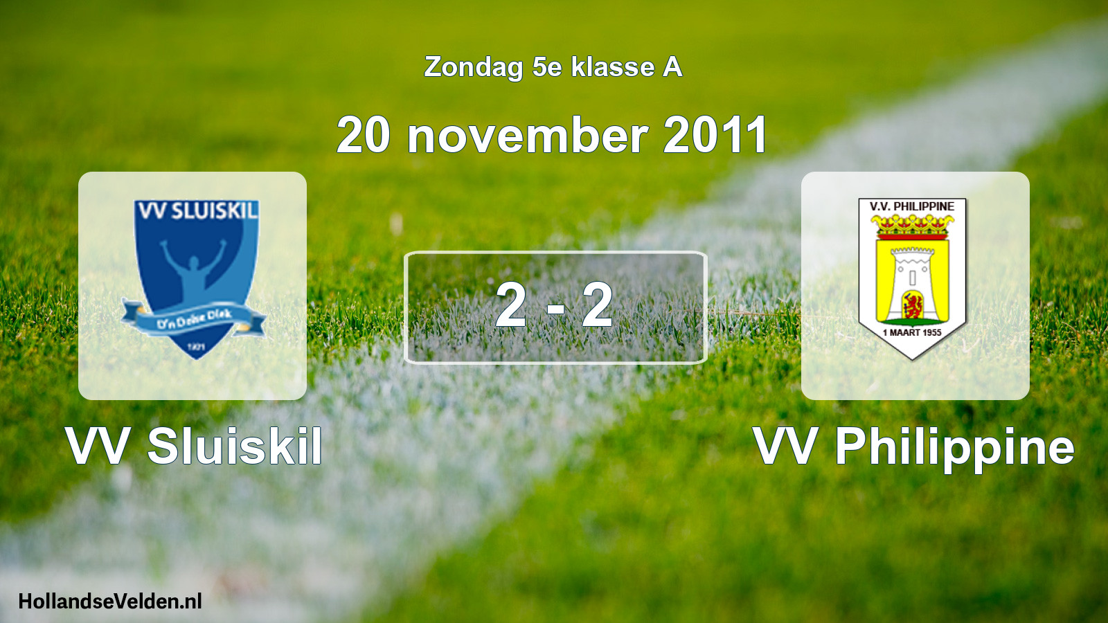 Total number of matches played: VV Sluiskil - VV Philippine 2 - 2 (20 November 2011)