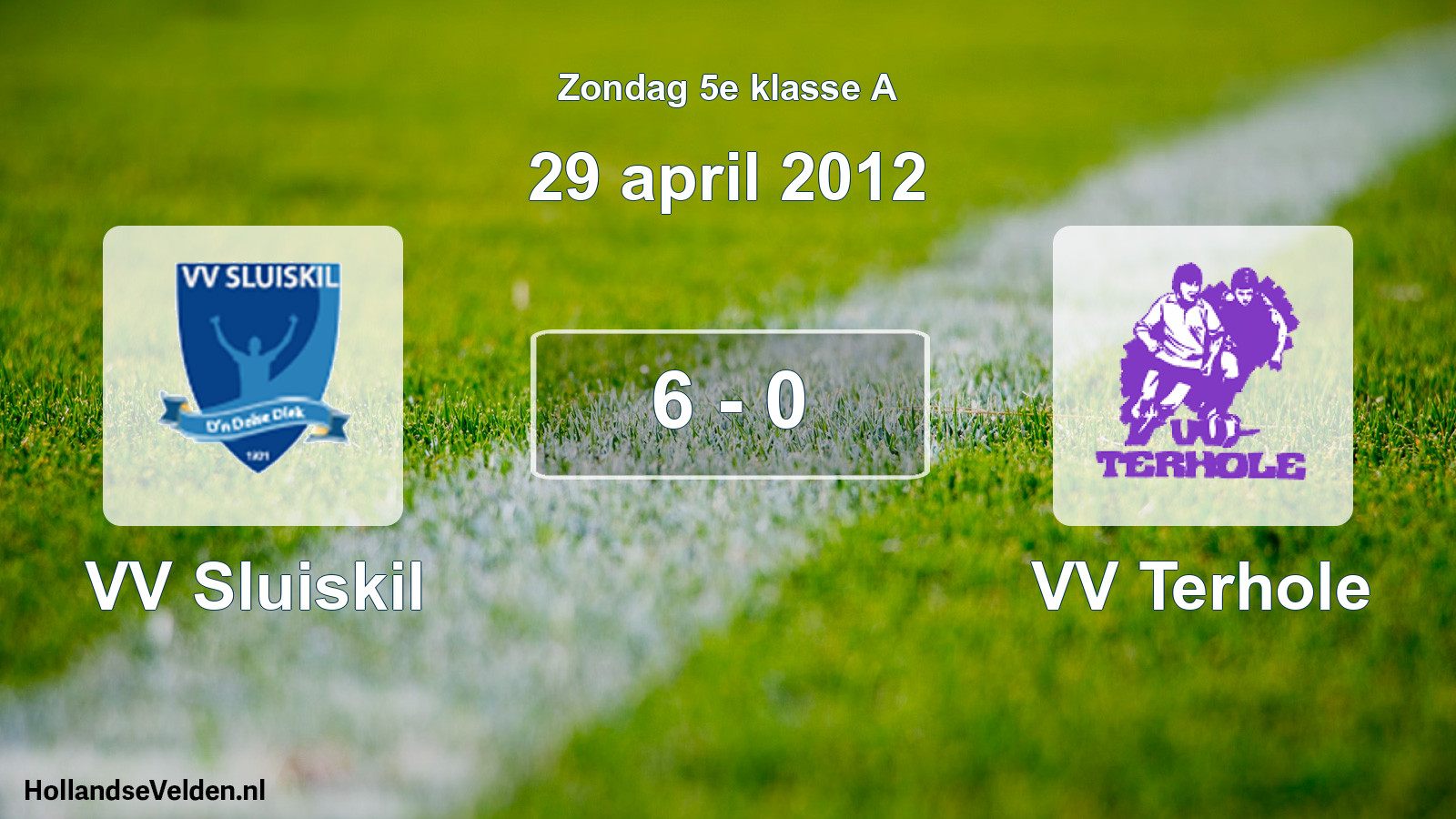 Total number of matches played: VV Sluiskil - VV Terhole 6 - 0 (29 April 2012)