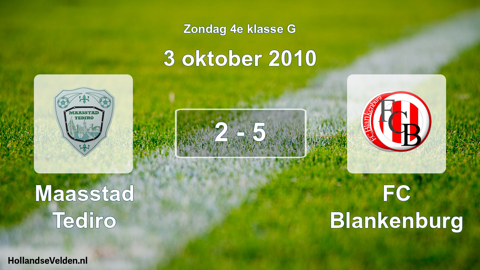 Total number of matches played: Maasstad Tediro - FC Blankenburg 2 - 5 (3 October 2010)