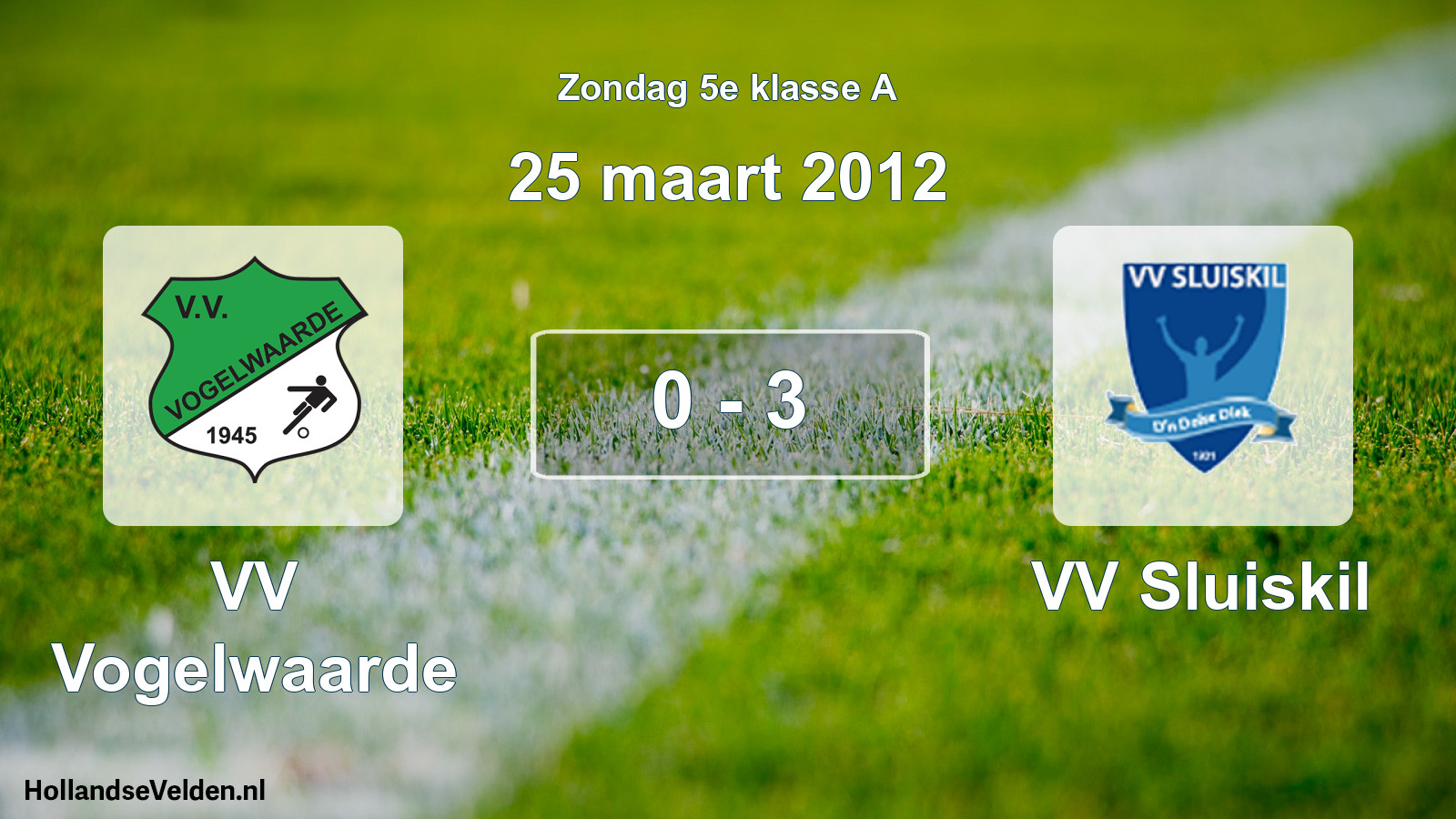 Total number of matches played: VV Vogelwaarde - VV Sluiskil 0 - 3 (25 March 2012)