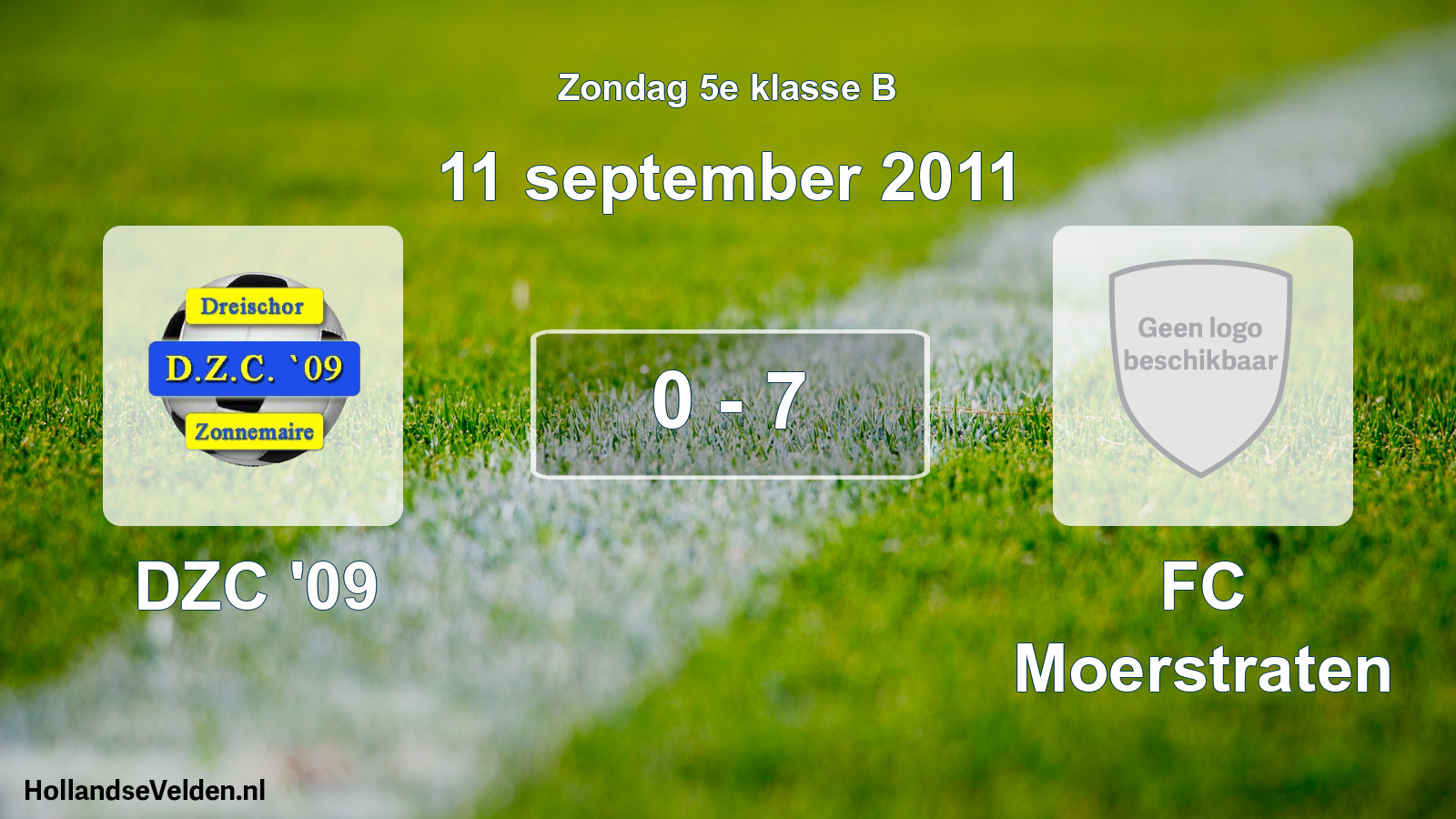 Total number of matches played: DZC '09 - FC Moerstraten 0 - 7 (11 September 2011)