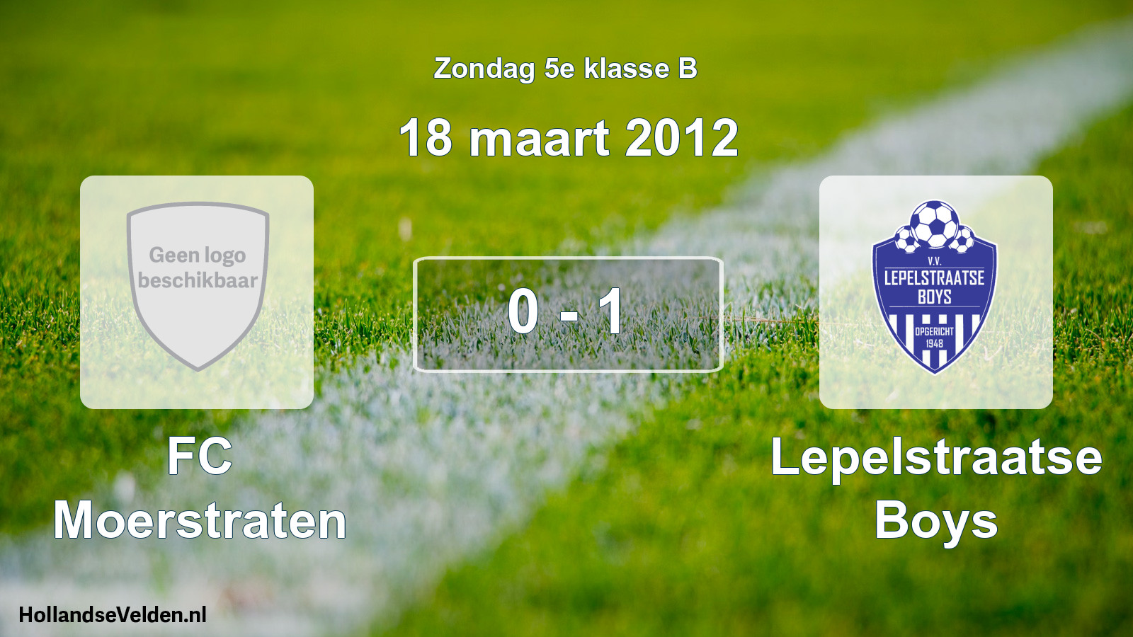 Total number of matches played: FC Moerstraten - Lepelstraatse Boys 0 - 1 (18 March 2012)