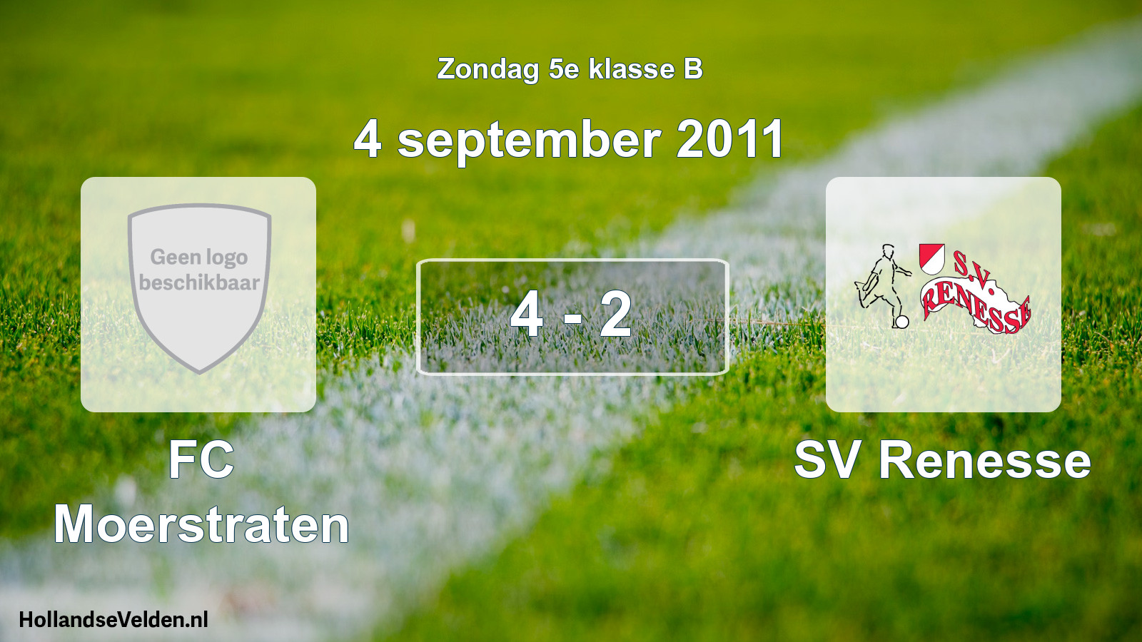 Total number of matches played: FC Moerstraten - SV Renesse 4 - 2 (4 September 2011)