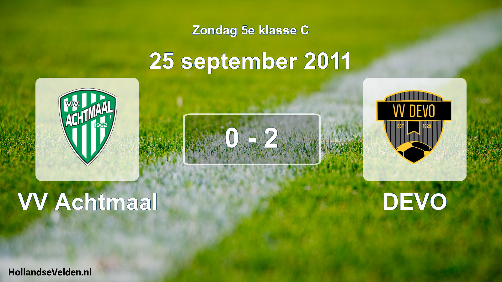 Total number of matches played: VV Achtmaal - DEVO 0 - 2 (25 September 2011)