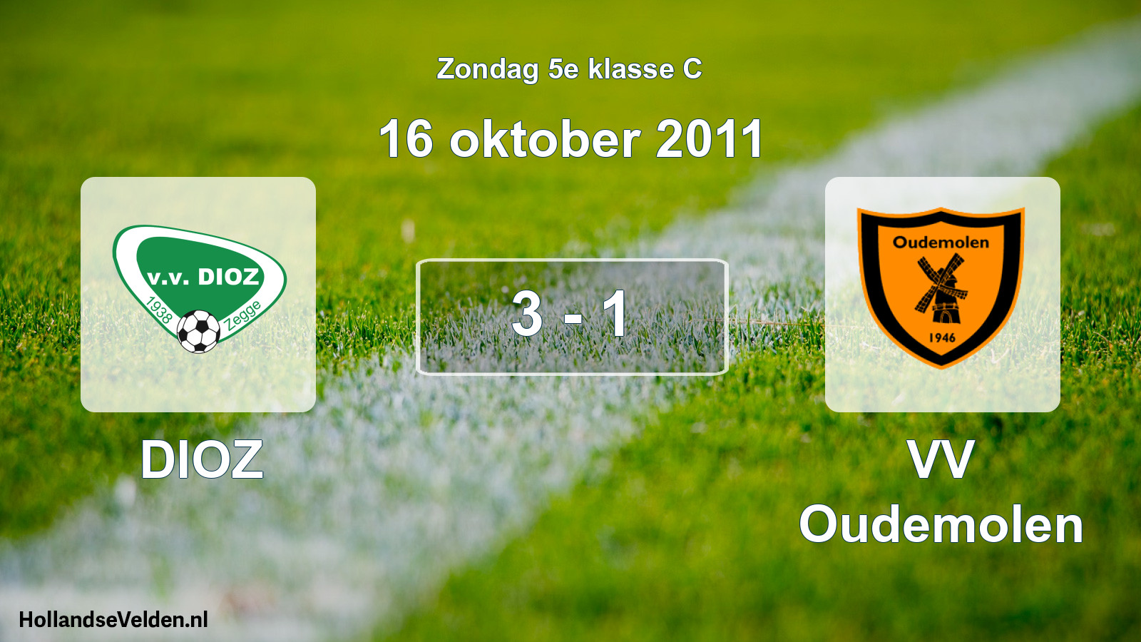 Total number of matches played: DIOZ - VV Oudemolen 3 - 1 (16 October 2011)