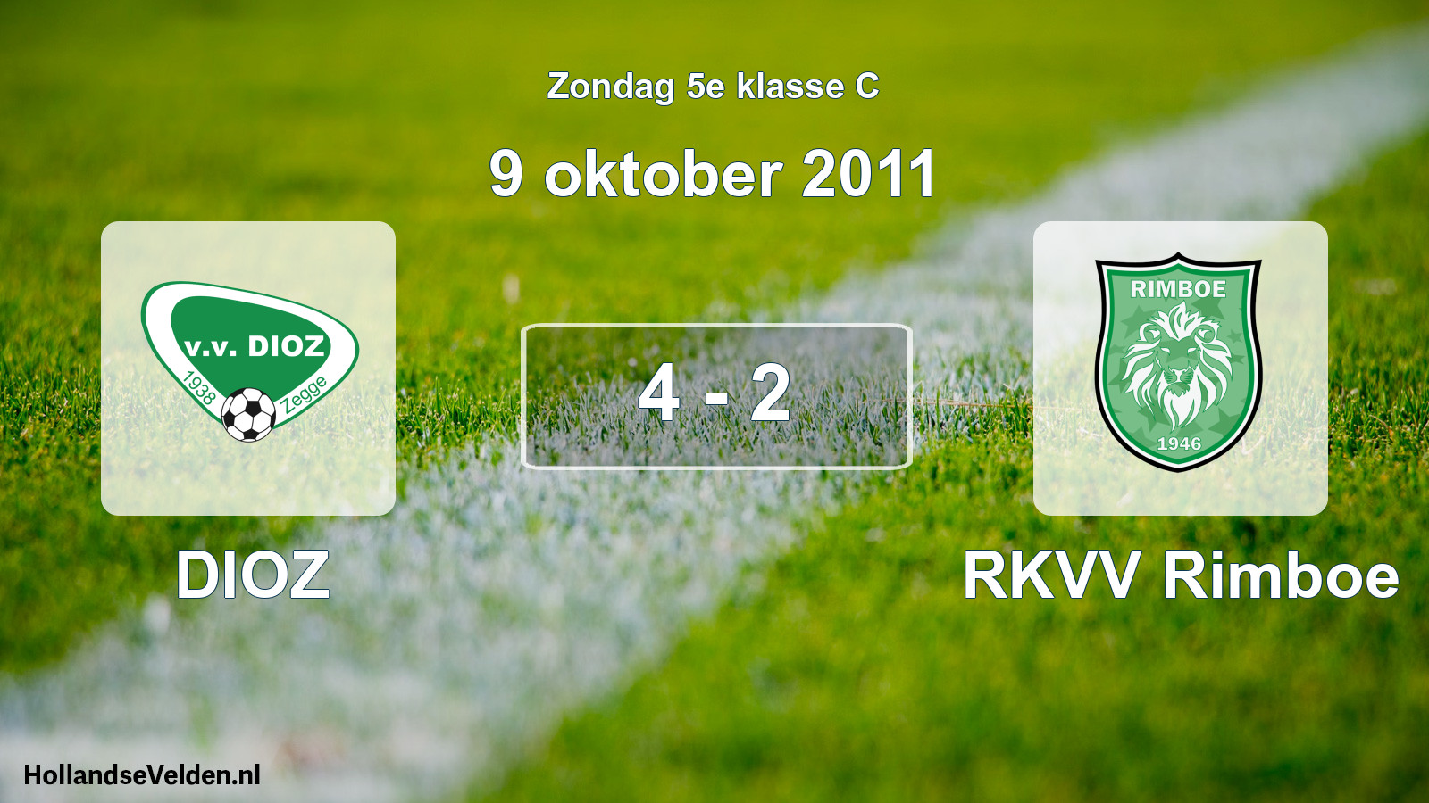 Total number of matches played: DIOZ - RKVV Rimboe 4 - 2 (9 October 2011)