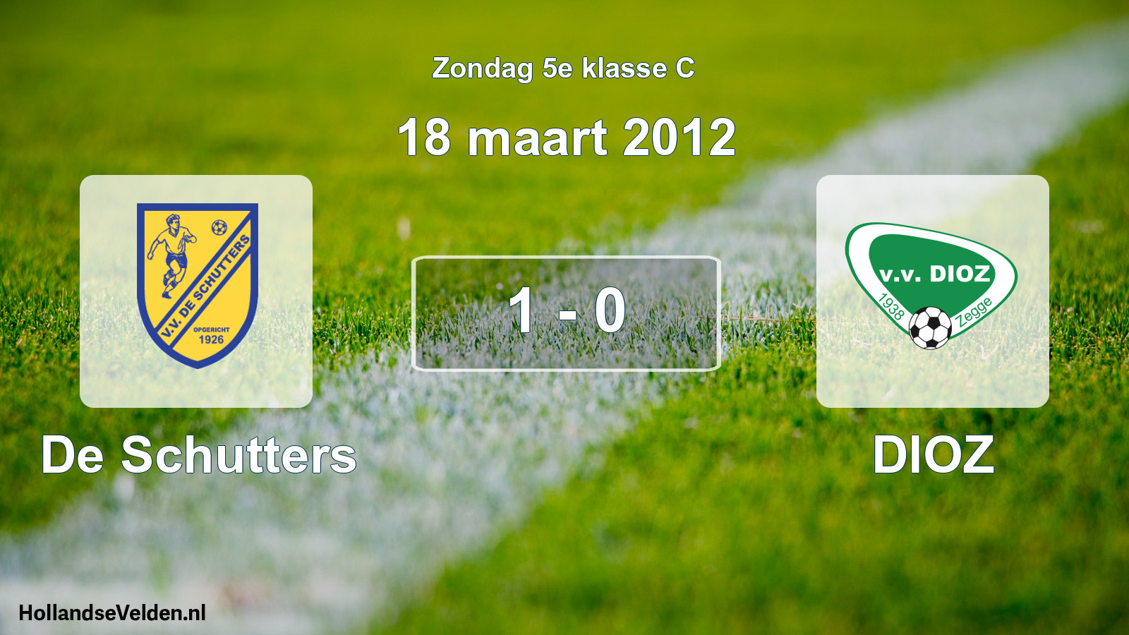Total number of matches played: De Schutters - DIOZ 1 - 0 (18 March 2012)