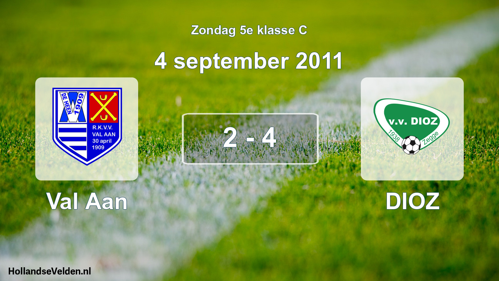 Total number of matches played: Val Aan - DIOZ 2 - 4 (4 September 2011)