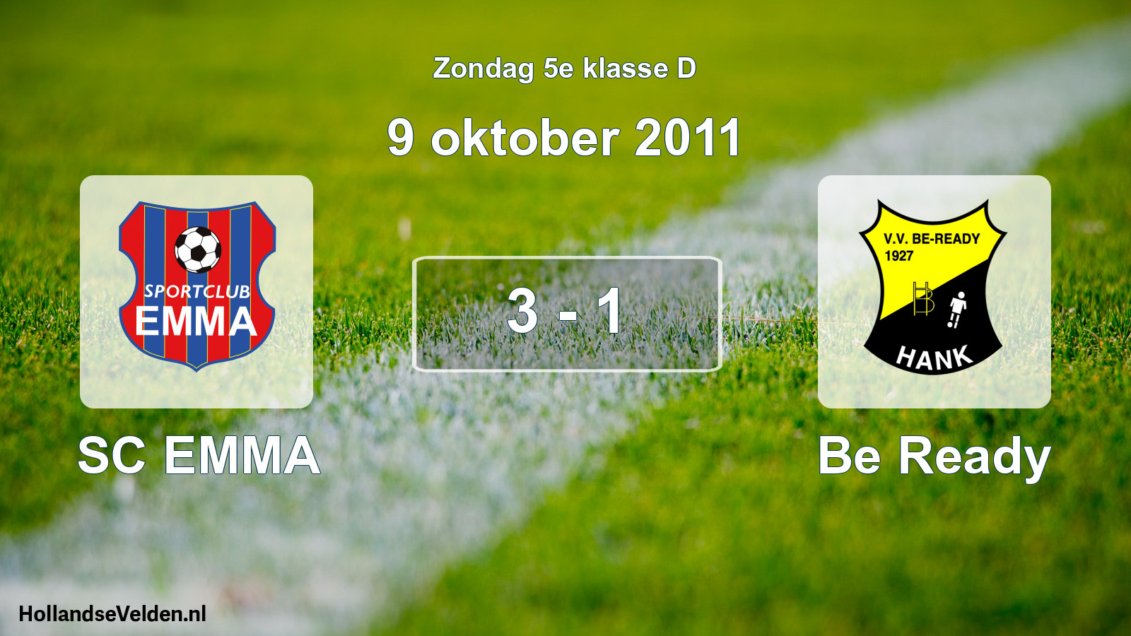 Total number of matches played: SC EMMA - Be Ready 3 - 1 (9 October 2011)