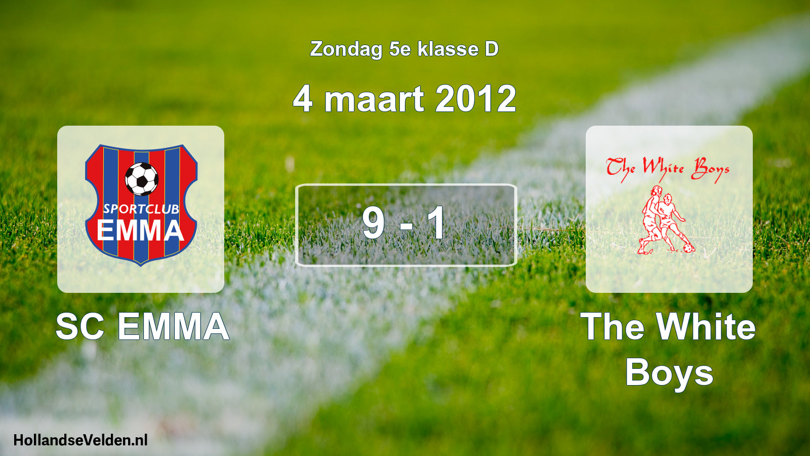 Total number of matches played: SC EMMA - The White Boys 9 - 1 (4 March 2012)