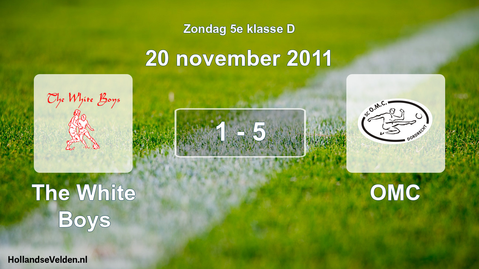 Total number of matches played: The White Boys - OMC 1 - 5 (20 November 2011)