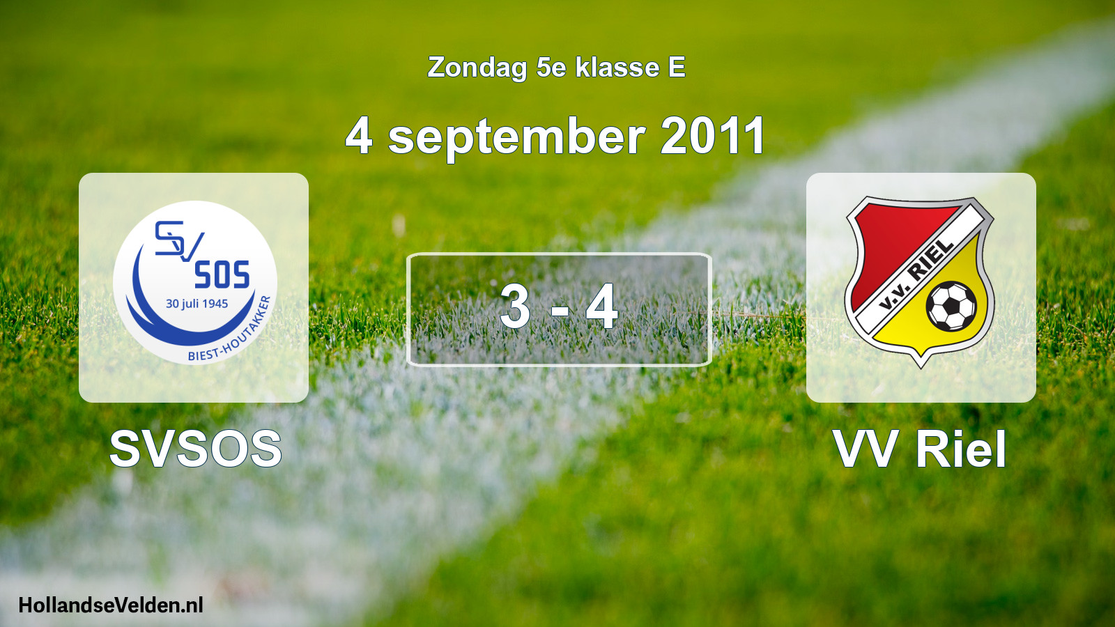 Total number of matches played: SVSOS - VV Riel 3 - 4 (4 September 2011)