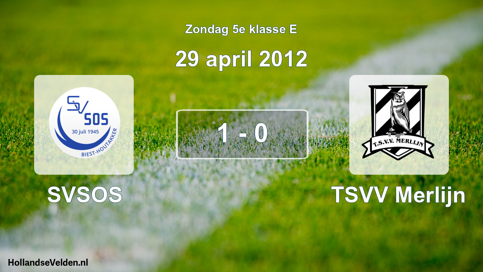 Total number of matches played: SVSOS - TSVV Merlijn 1 - 0 (29 April 2012)
