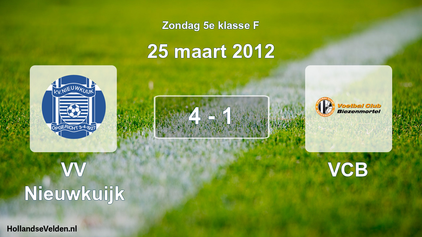 Total number of matches played: VV Nieuwkuijk - VCB 4 - 1 (25 March 2012)