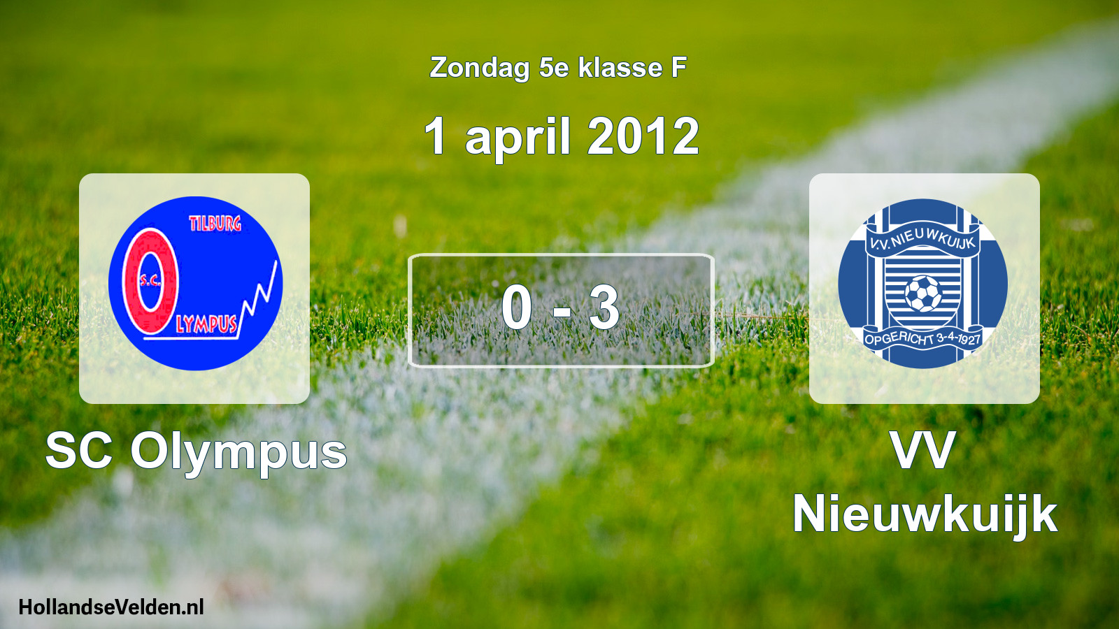 Total number of matches played: SC Olympus - VV Nieuwkuijk 0 - 3 (1 April 2012)