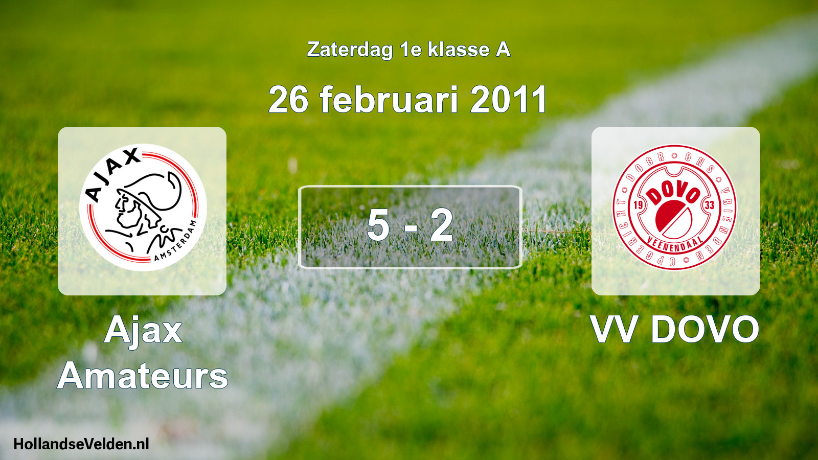 Total number of matches played: Ajax Amateurs - VV DOVO 5 - 2 (26 February 2011)