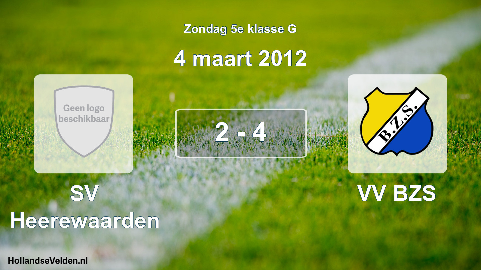 Total number of matches played: SV Heerewaarden - VV BZS 2 - 4 (4 March 2012)