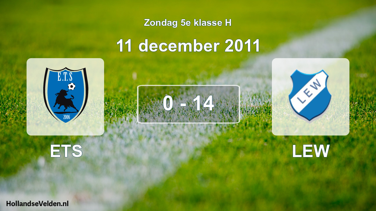 Total number of matches played: ETS - LEW 0 - 14 (11 December 2011)