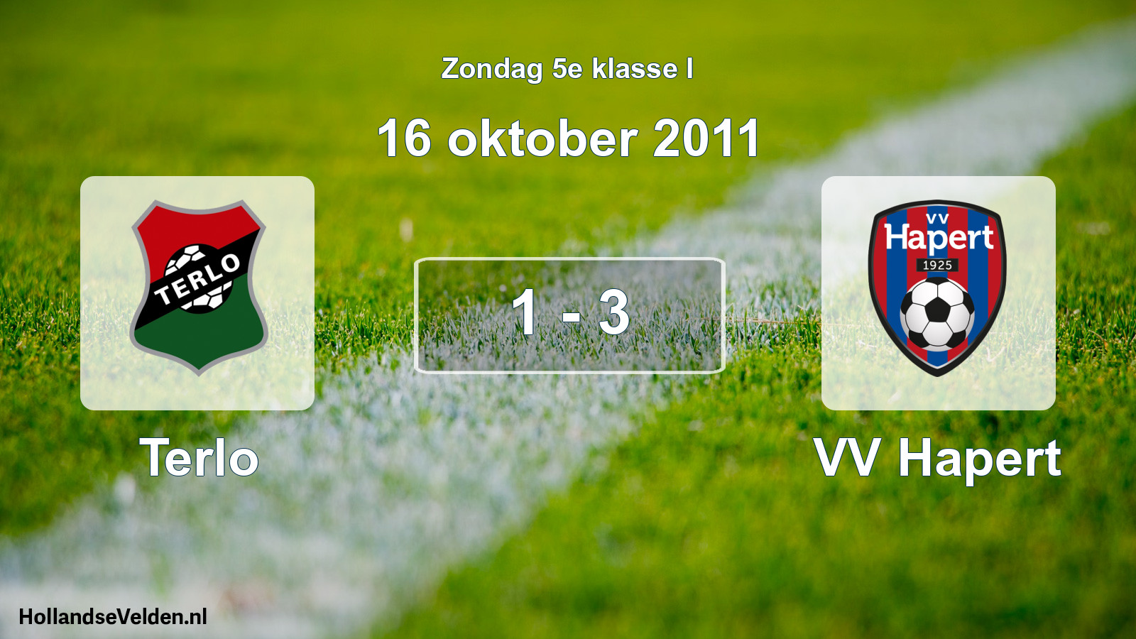 Total number of matches played: Terlo - VV Hapert 1 - 3 (16 October 2011)