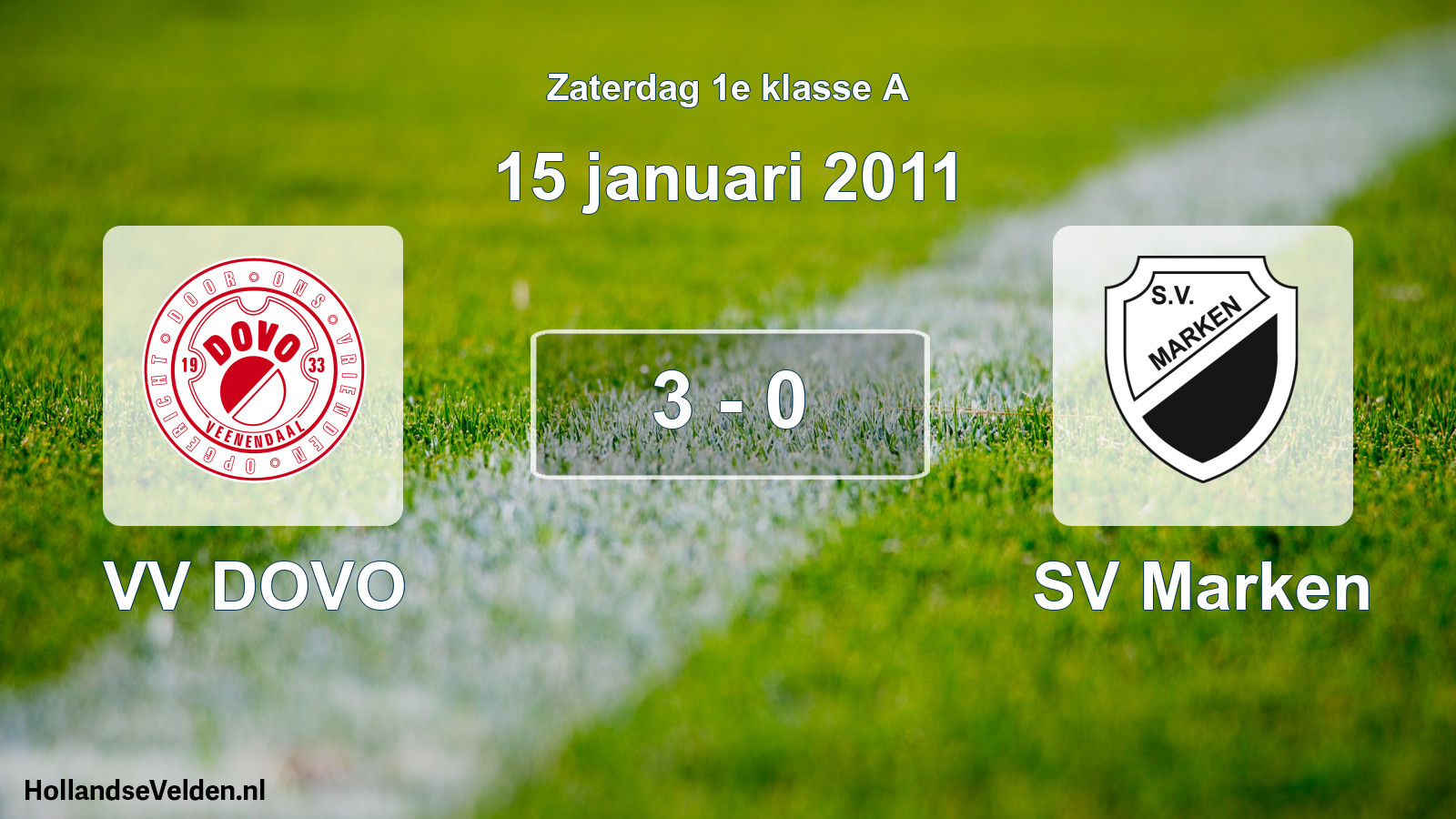 Total number of matches played: VV DOVO - SV Marken 3 - 0 (15 January 2011)