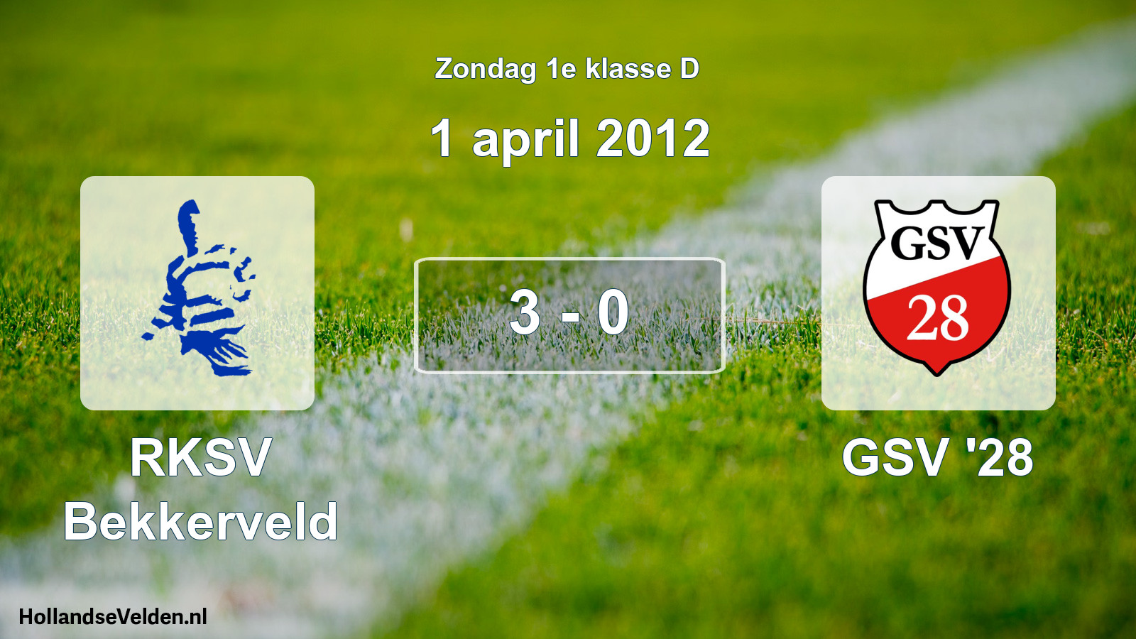 Total number of matches played: RKSV Bekkerveld - GSV '28 3 - 0 (1 April 2012)