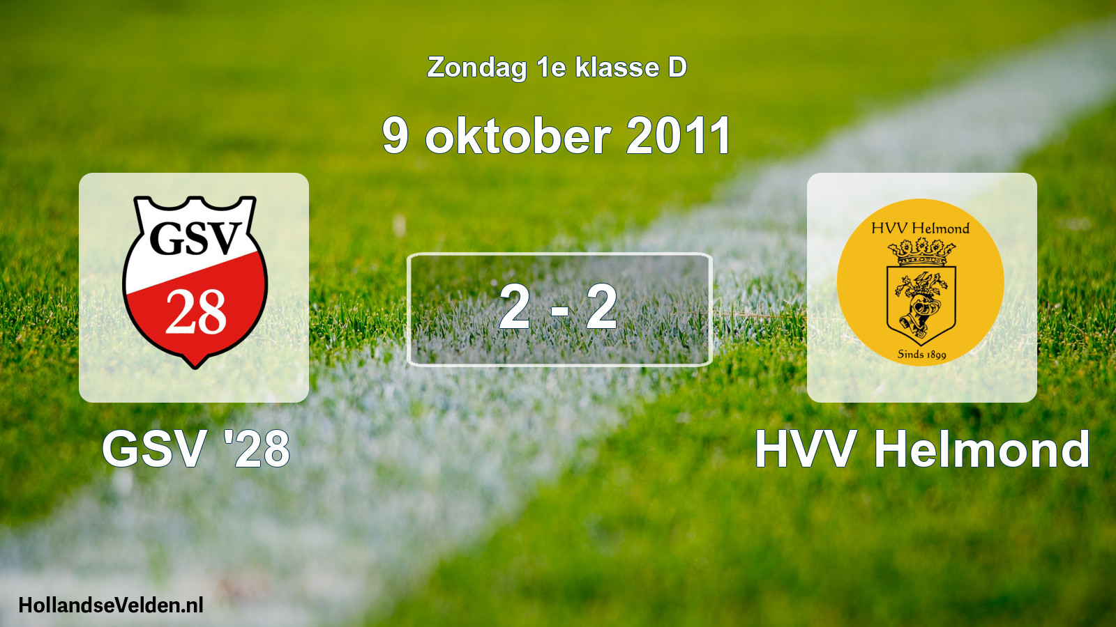 Total number of matches played: GSV '28 - HVV Helmond 2 - 2 (9 October 2011)