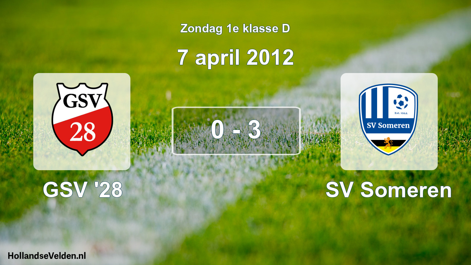 Total number of matches played: GSV '28 - SV Someren 0 - 3 (7 April 2012)