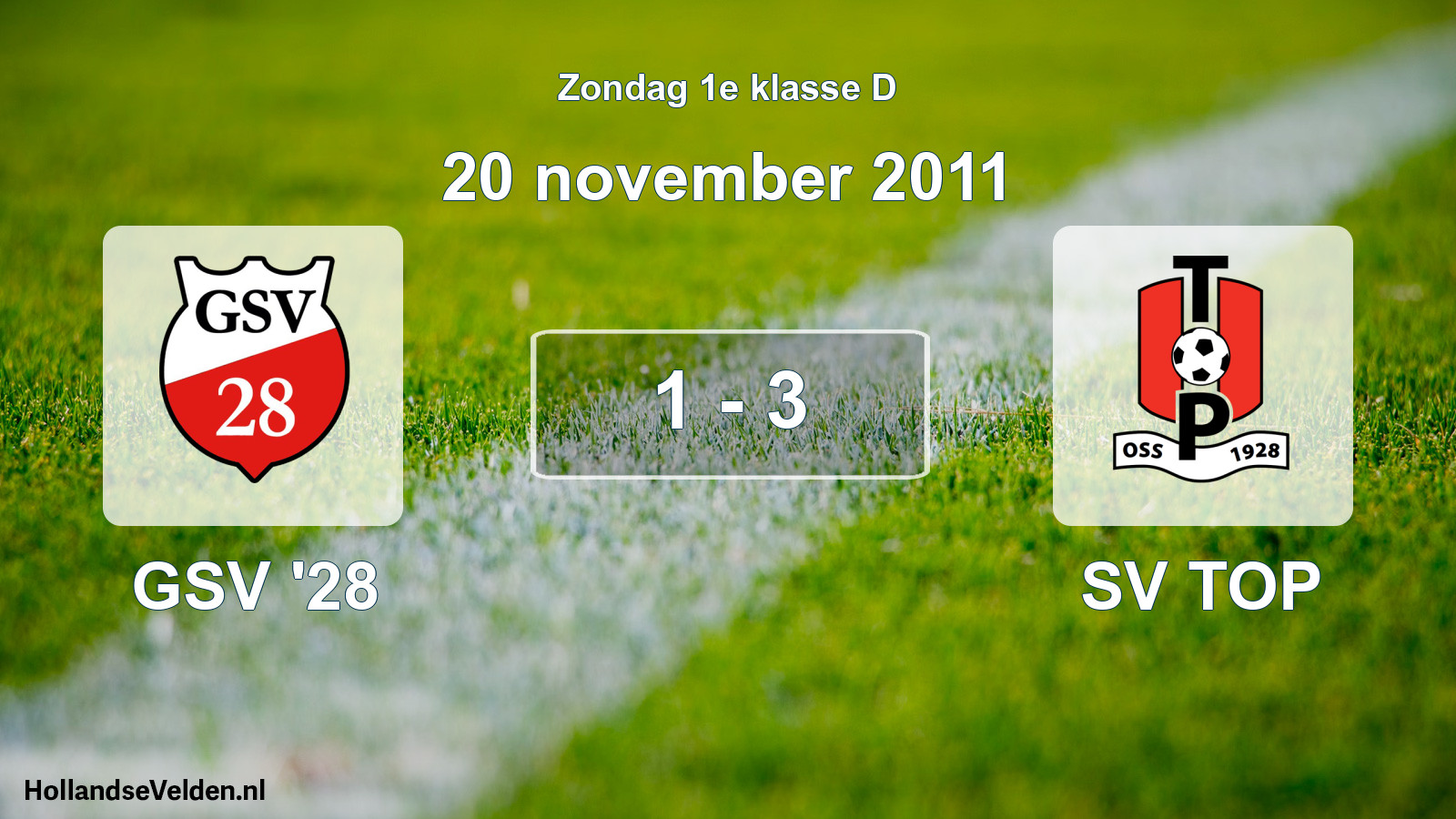 Total number of matches played: GSV '28 - SV TOP 1 - 3 (20 November 2011)