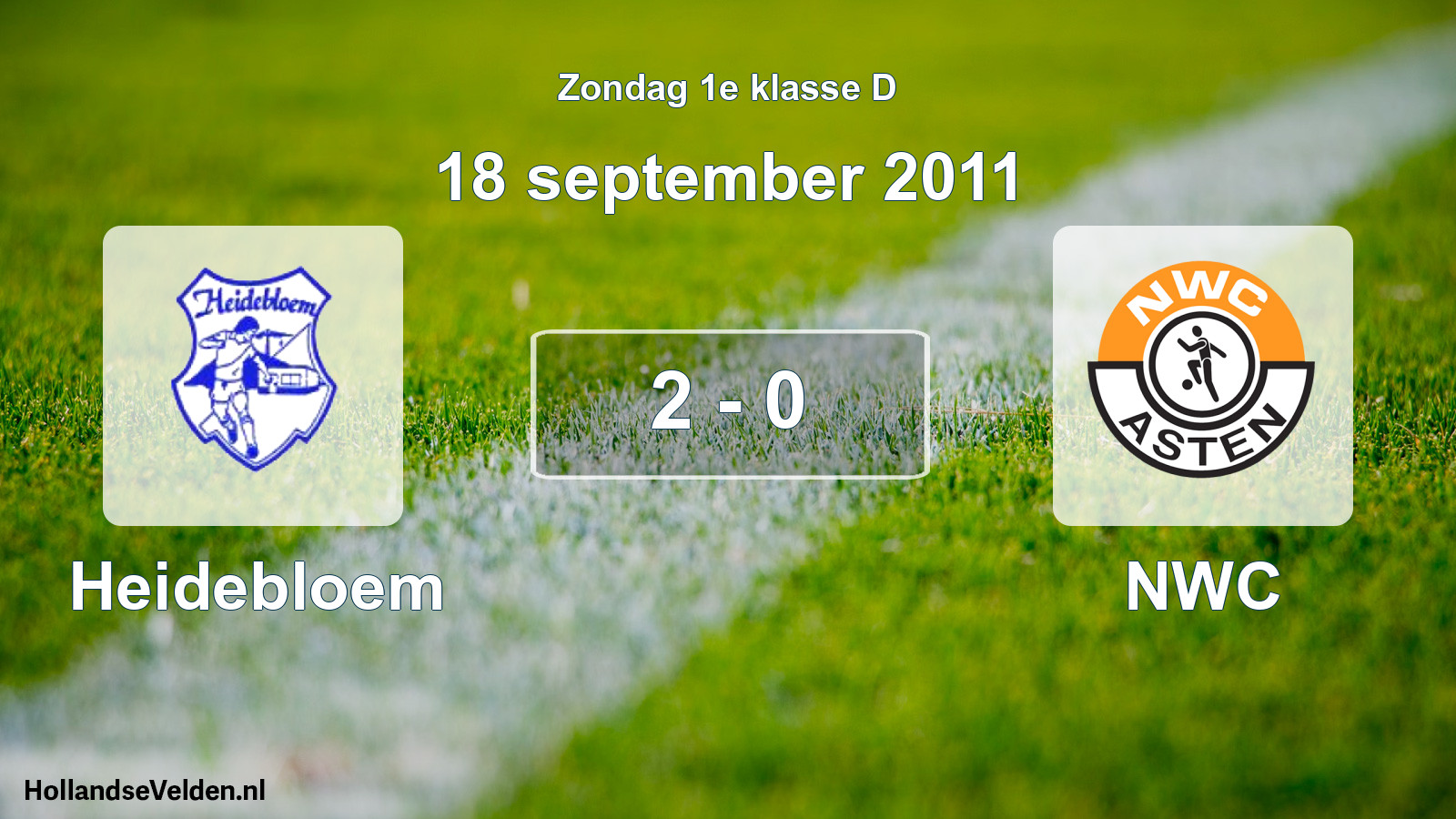 Total number of matches played: Heidebloem - NWC 2 - 0 (18 September 2011)
