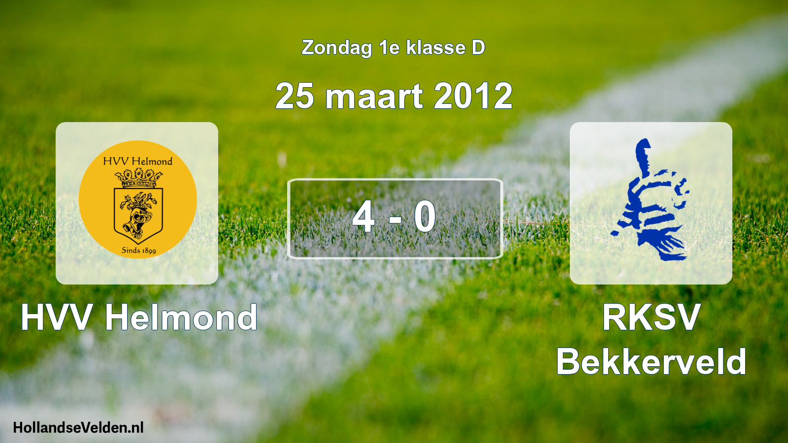 Total number of matches played: HVV Helmond - RKSV Bekkerveld 4 - 0 (25 March 2012)
