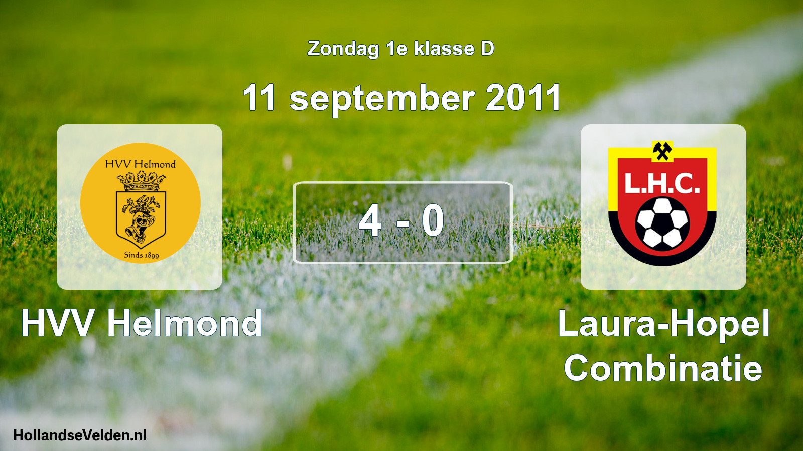Total number of matches played: HVV Helmond - Laura-Hopel Combinatie 4 - 0 (11 September 2011)