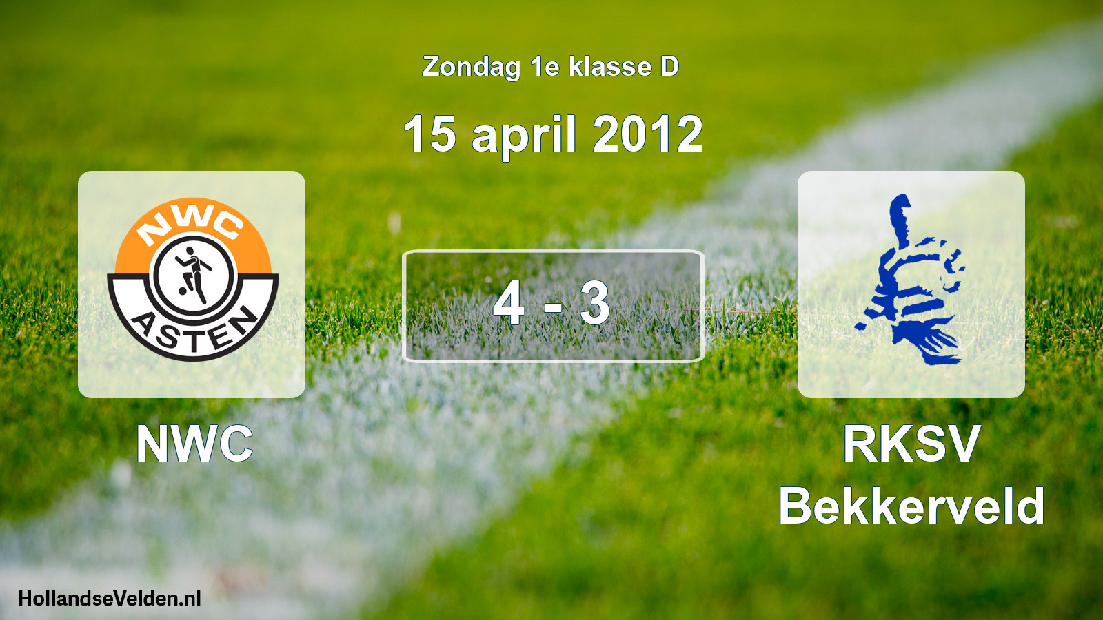 Total number of matches played: NWC - RKSV Bekkerveld 4 - 3 (15 April 2012)
