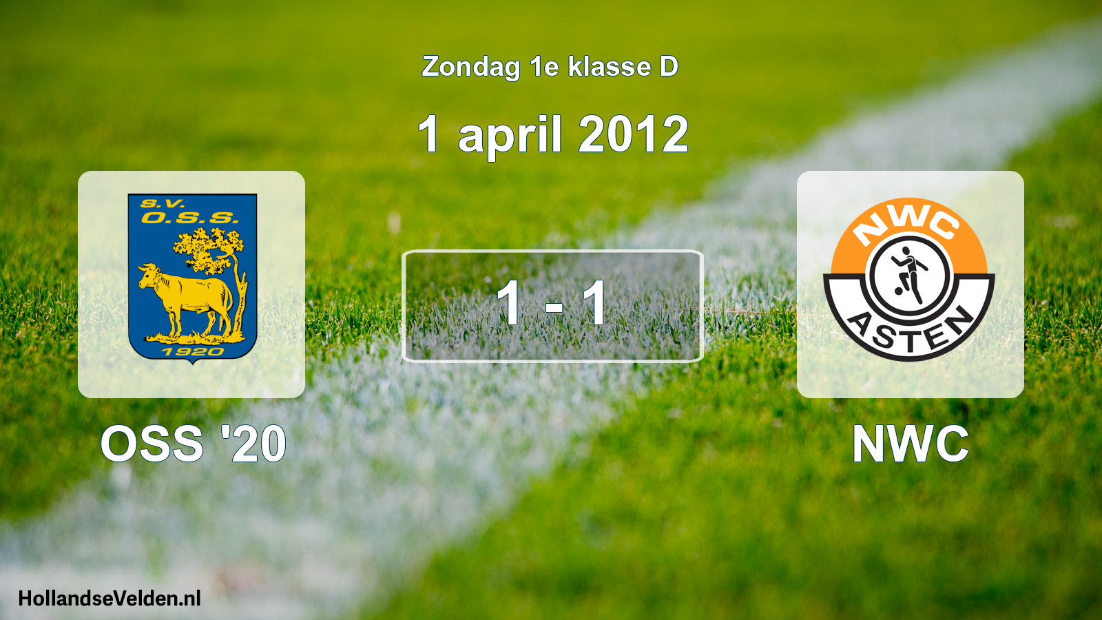 Total number of matches played: OSS '20 - NWC 1 - 1 (1 April 2012)