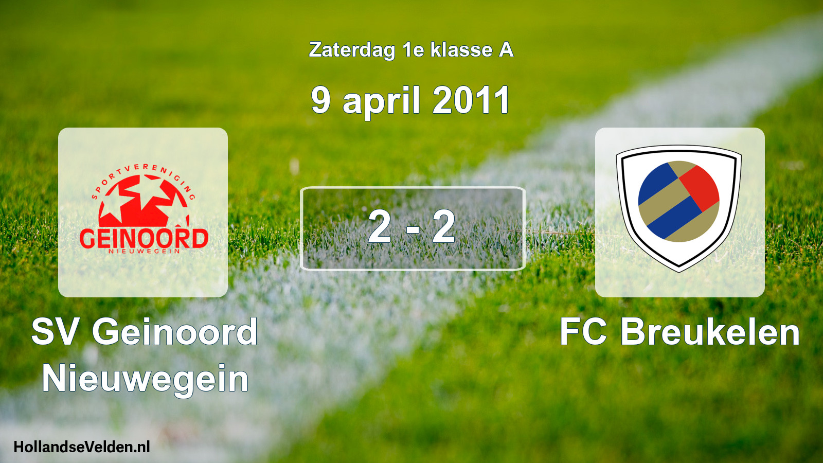 Total number of matches played: SV Geinoord Nieuwegein - FC Breukelen 2 - 2 (9 April 2011)