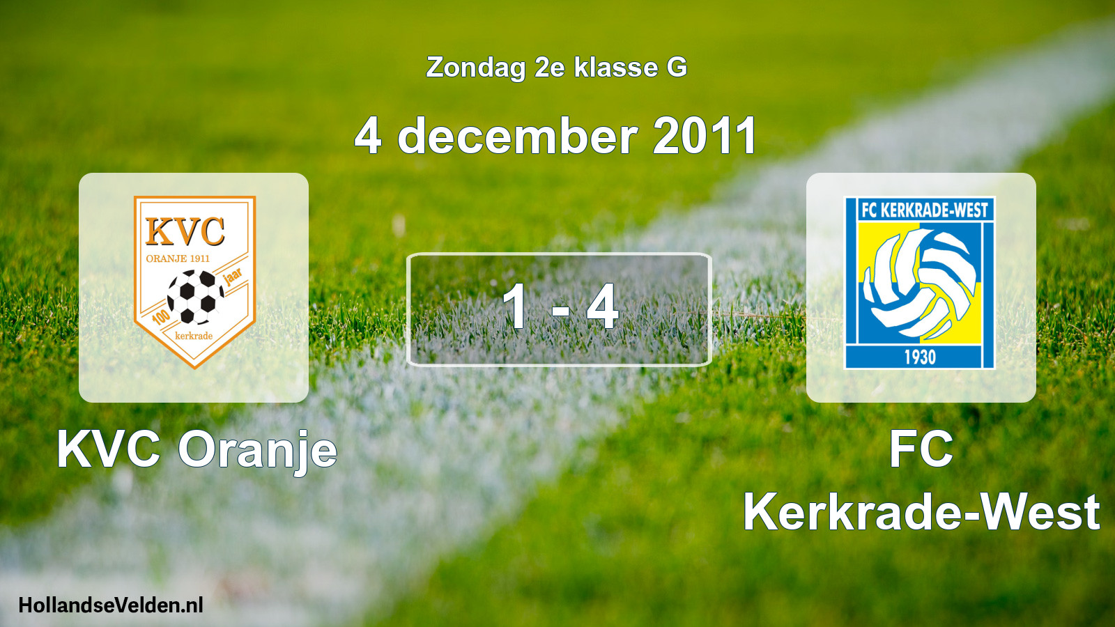 Total number of matches played: KVC Oranje - FC Kerkrade-West 1 - 4 (4 December 2011)