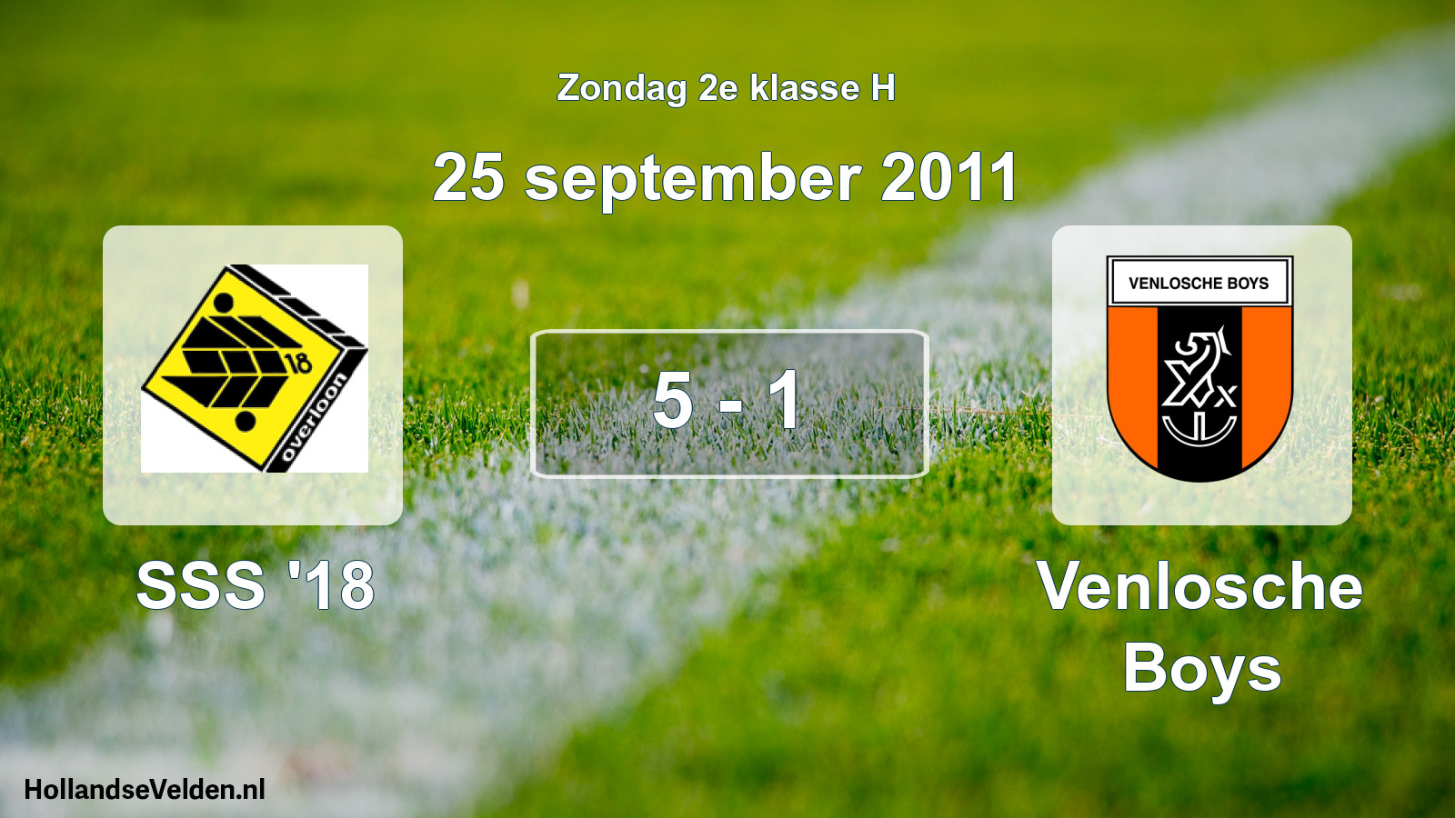 Total number of matches played: SSS '18 - Venlosche Boys 5 - 1 (25 September 2011)