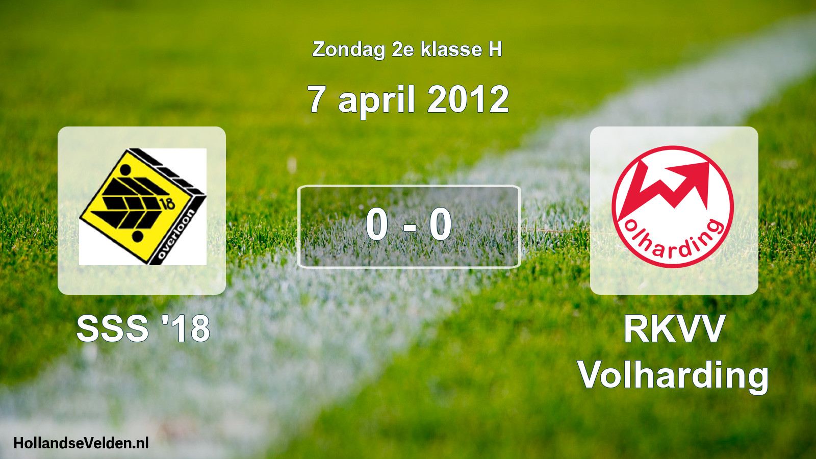 Total number of matches played: SSS '18 - RKVV Volharding 0 - 0 (7 April 2012)