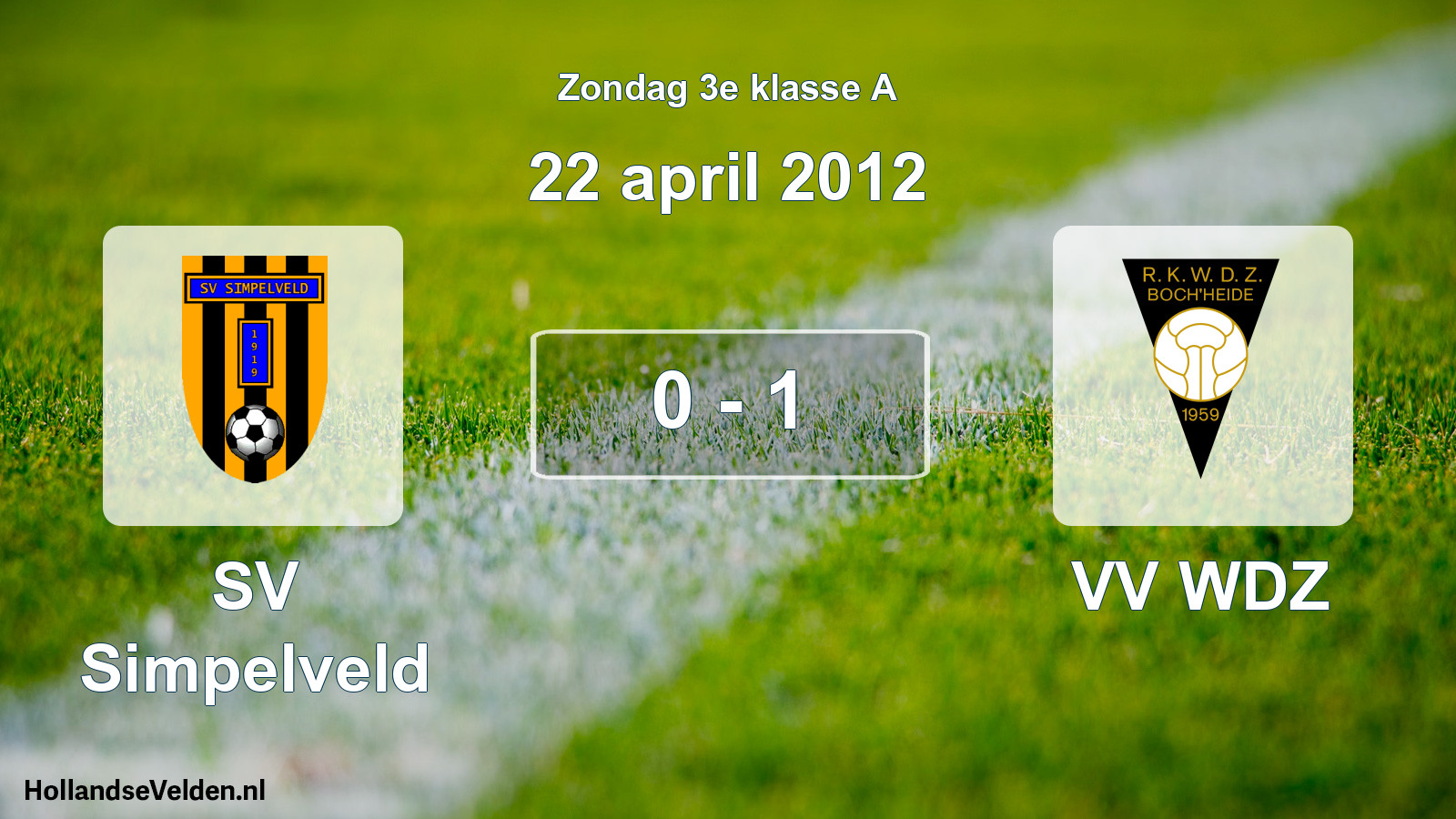 Total number of matches played: SV Simpelveld - VV WDZ 0 - 1 (22 April 2012)